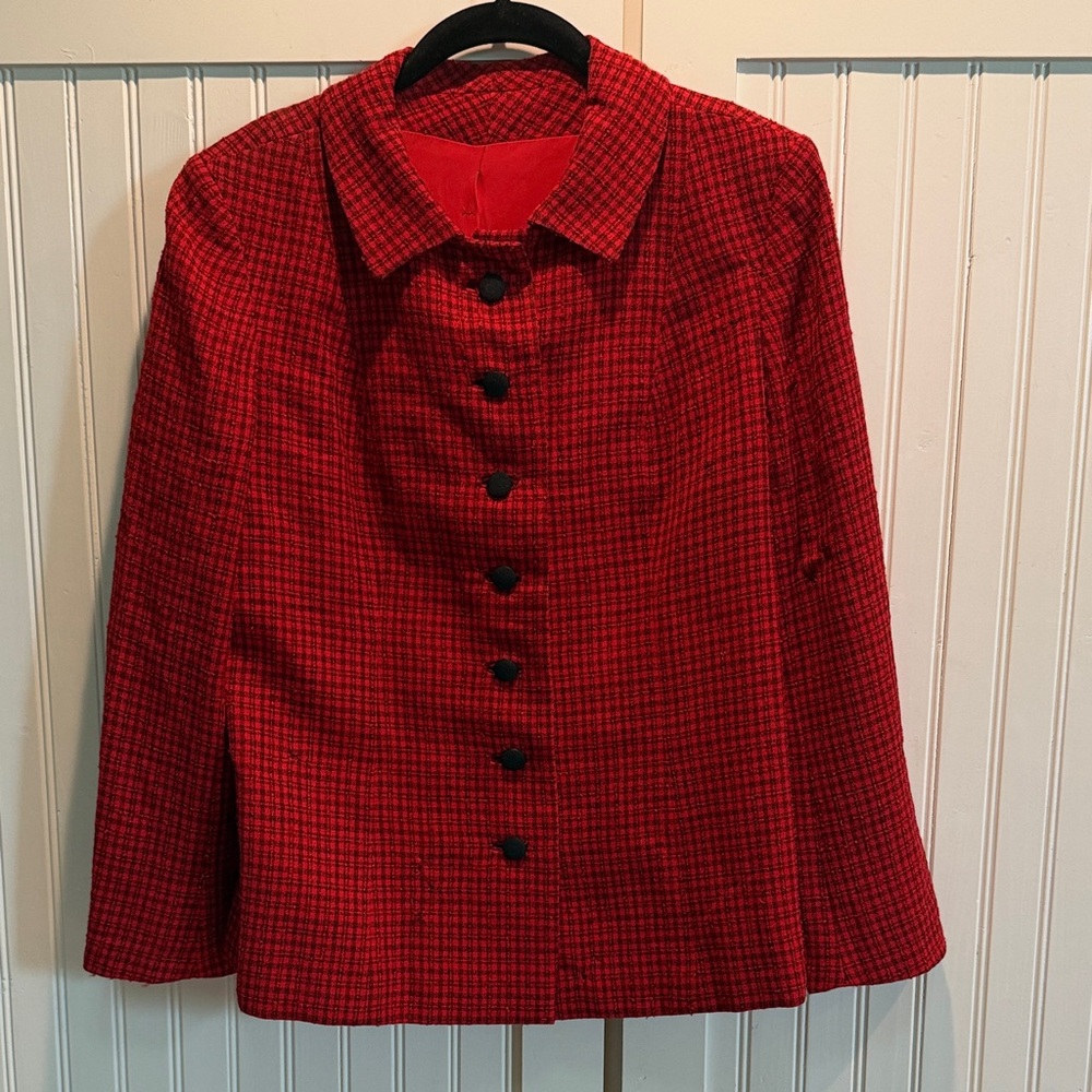 Vintage Harrods Wool Hand Tailored Suit Jacket - M